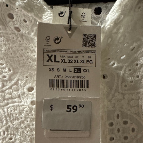 Zara Ivory Eyelet Lace Blouse - Picture 3 of 5